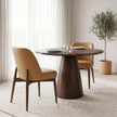 Mercana Abbie Slope Curved Back Tan Leather Dining Side Chair