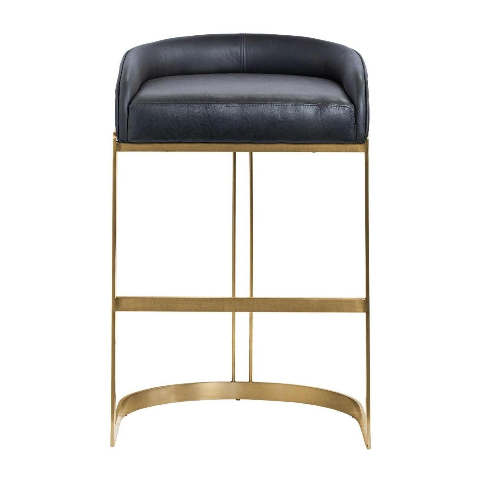 Mercana Hollyfield Gold Metal Base Bar Stool