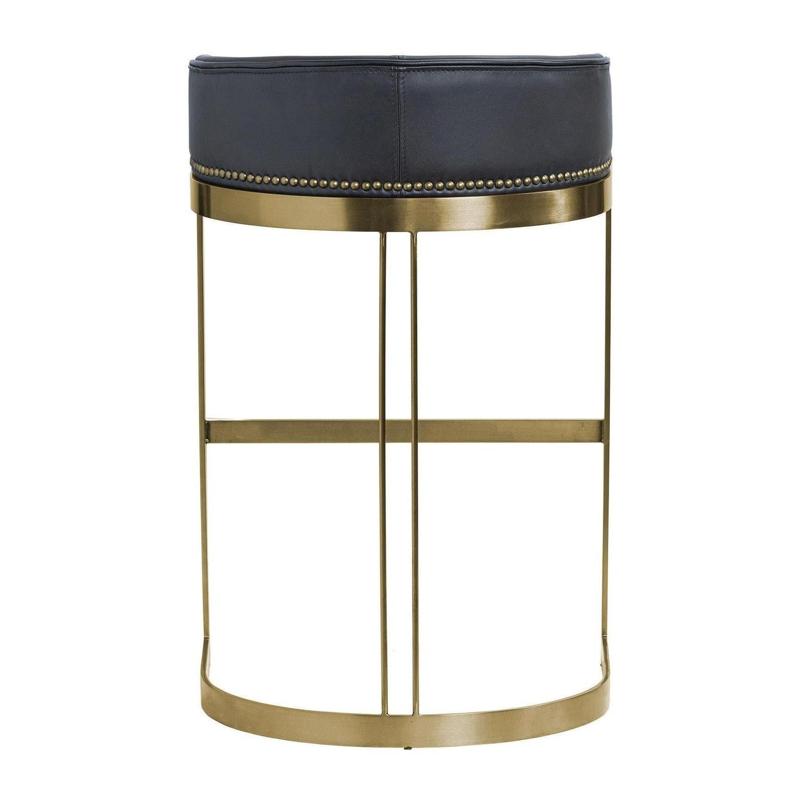 Mercana Hollyfield Gold Metal Base Bar Stool
