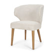 Mercana Niles Cream Fabric Seat W/ Med Brown Wooden Legs Wingback Dining Chair (G520-4A)