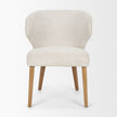 Mercana Niles Cream Fabric Seat W/ Med Brown Wooden Legs Wingback Dining Chair (G520-4A)