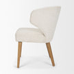 Mercana Niles Cream Fabric Seat W/ Med Brown Wooden Legs Wingback Dining Chair (G520-4A)