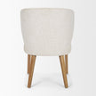 Mercana Niles Cream Fabric Seat W/ Med Brown Wooden Legs Wingback Dining Chair (G520-4A)