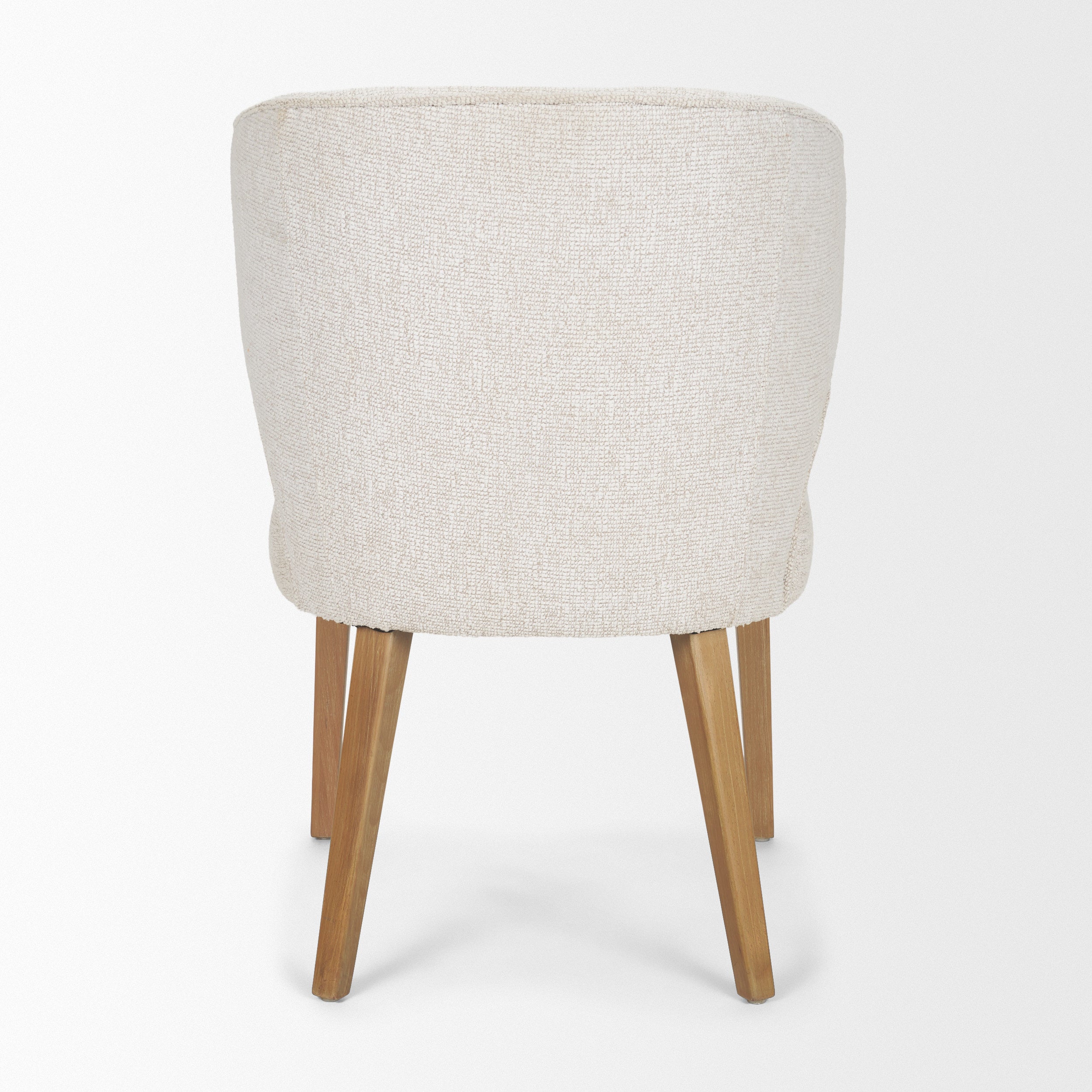 Mercana Niles Cream Fabric Seat W/ Med Brown Wooden Legs Wingback Dining Chair (G520-4A)