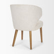 Mercana Niles Cream Fabric Seat W/ Med Brown Wooden Legs Wingback Dining Chair (G520-4A)