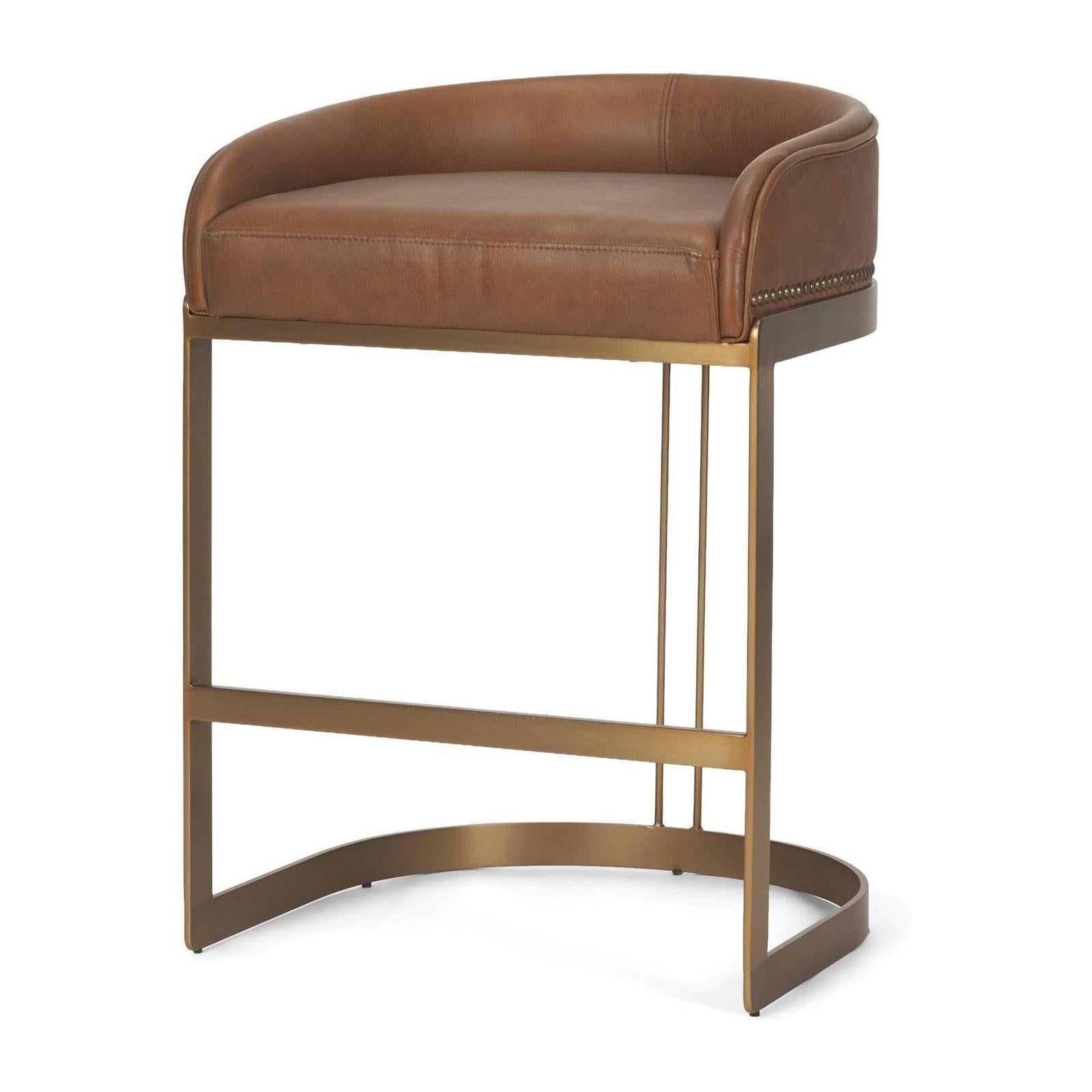 Mercana Hollyfield Gold Metal Base Bar Stool