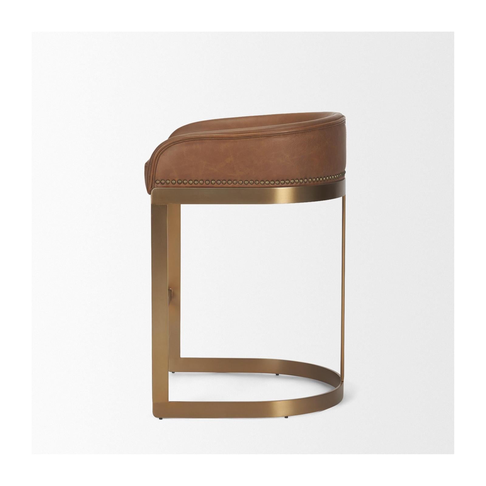 Mercana Hollyfield Gold Metal Base Bar Stool