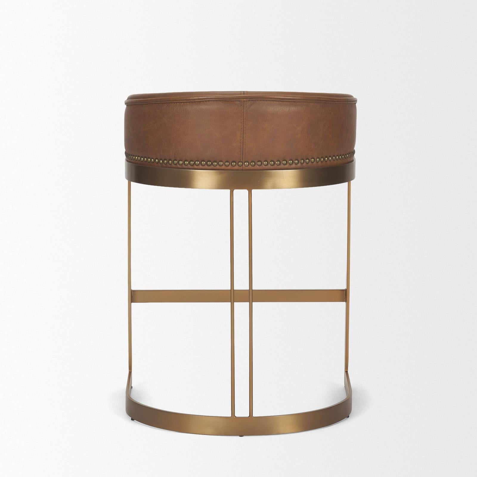Mercana Hollyfield Gold Metal Base Bar Stool