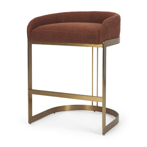 Mercana Hollyfield Burgundy Fabric Seat Gold Metal Base Counter Stool