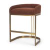 Mercana Hollyfield Burgundy Fabric Seat Gold Metal Base Counter Stool