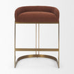Mercana Hollyfield Burgundy Fabric Seat Gold Metal Base Counter Stool