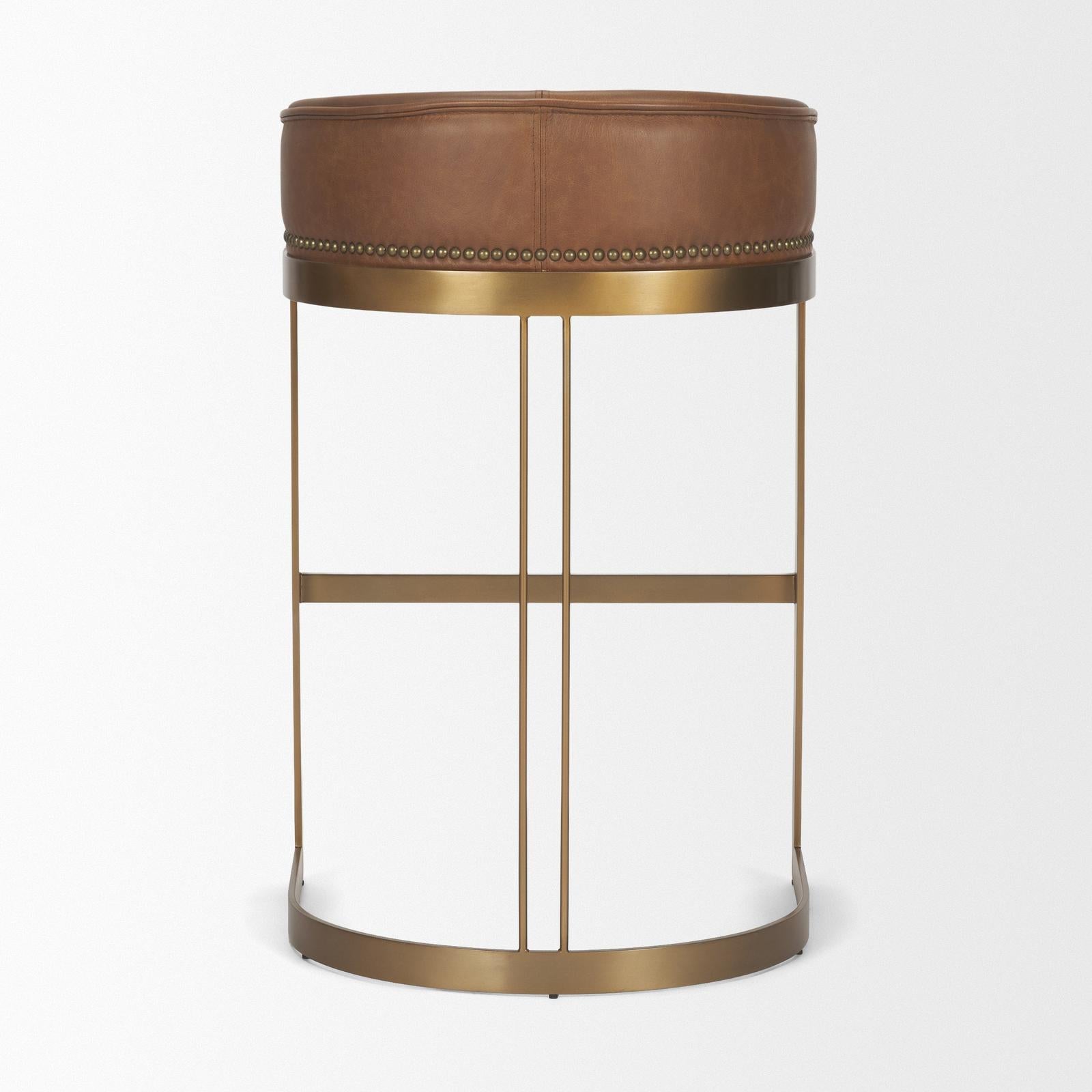 Mercana Hollyfield Gold Metal Base Bar Stool