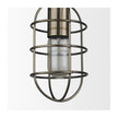 Mercana Hines I 4x8 Antiqued-Brass Metal Cage Pendant Light Clearance