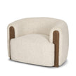 Mercana Kornelia Soft Oatmeal Fabric Barrel Accent Chair