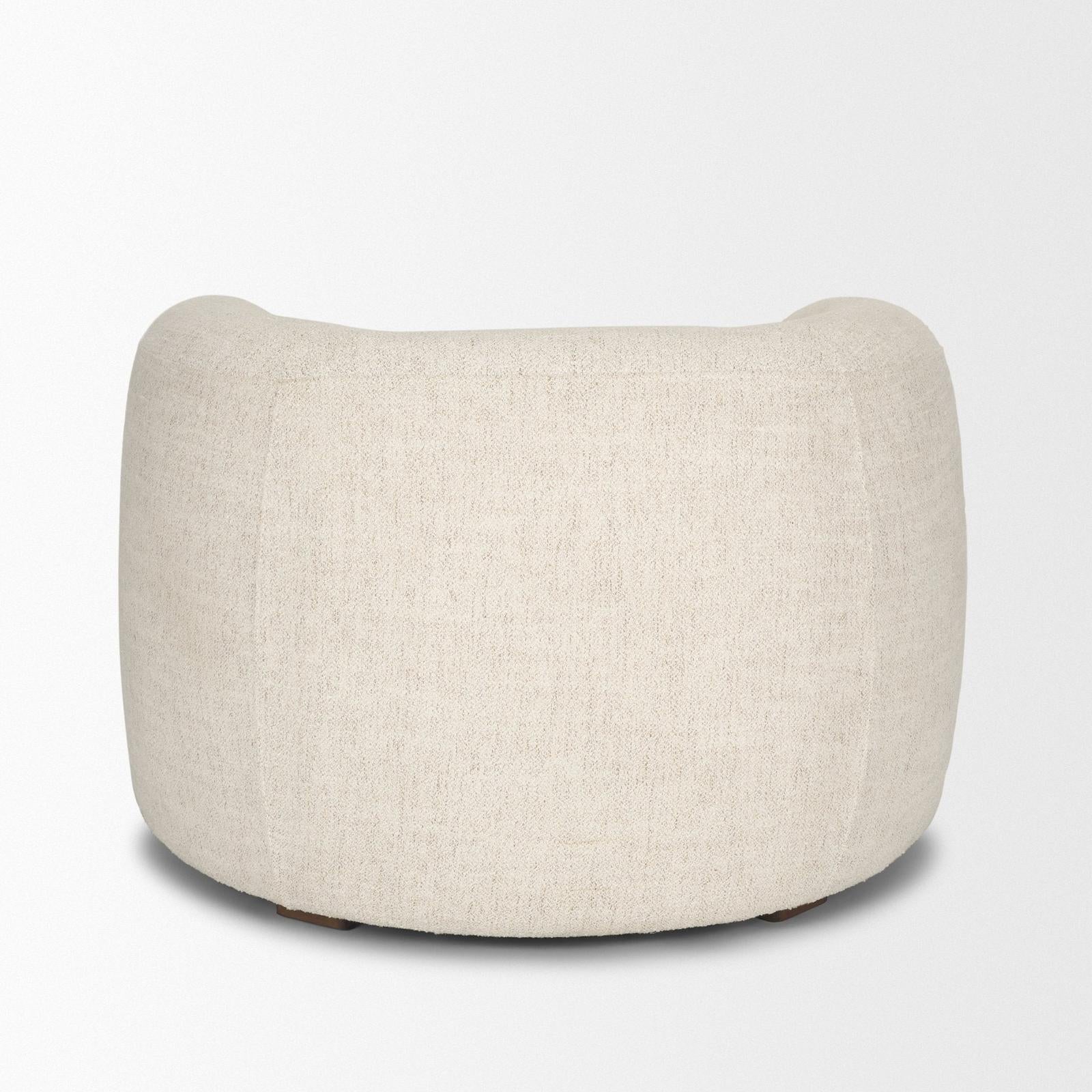 Mercana Kornelia Soft Oatmeal Fabric Barrel Accent Chair