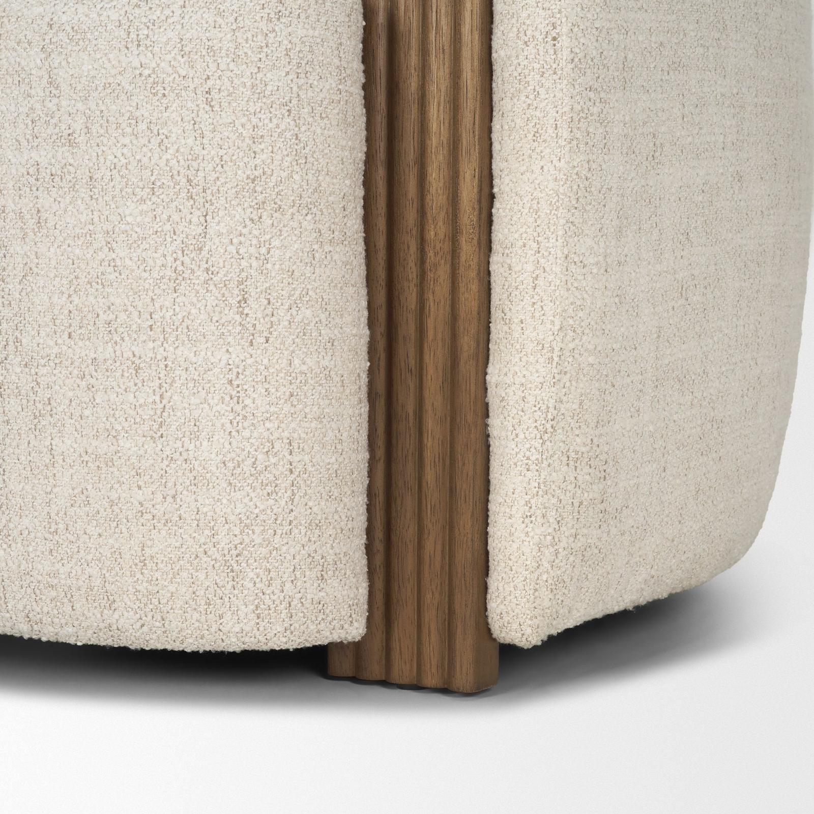 Mercana Kornelia Soft Oatmeal Fabric Barrel Accent Chair
