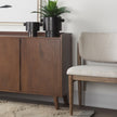 Mercana Lillie Medium Brown Wood 2 Door Tray Top Accent Cabinet