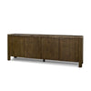 Mercana Kendrix Oak Wood Cappuccino Marble 4 Door Closed Sideboard