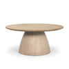 Mercana Allyson Light Wood Base w/ Travertine Top Coffee Table