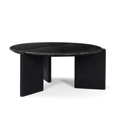 Mercana Rumer Black Wood w/ Black Marble Coffee Table