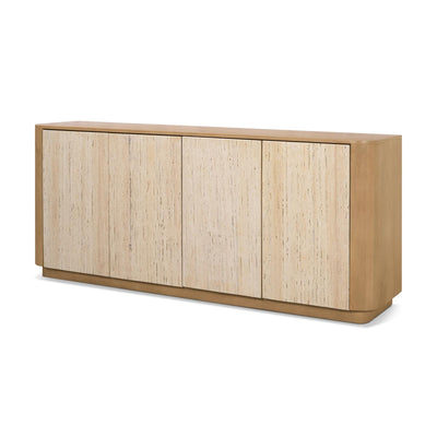 Mercana Serrin Solid Wood w/ Travertine 4 Door Closed Sideboard