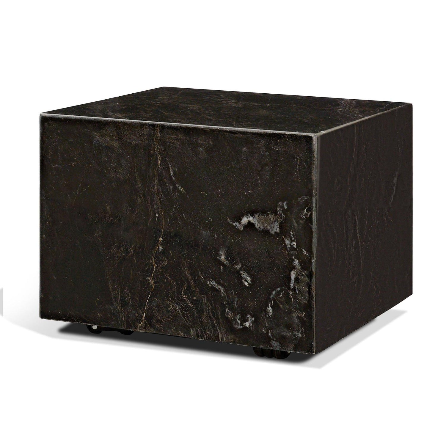 Mercana Quadra Solid Black Marble Square Coffee Table