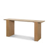 Mercana Milos Travertine Top Oak Wood Console Table