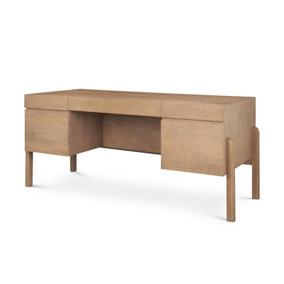 Mercana Trellyn Solid Wood Carved Woven Desk