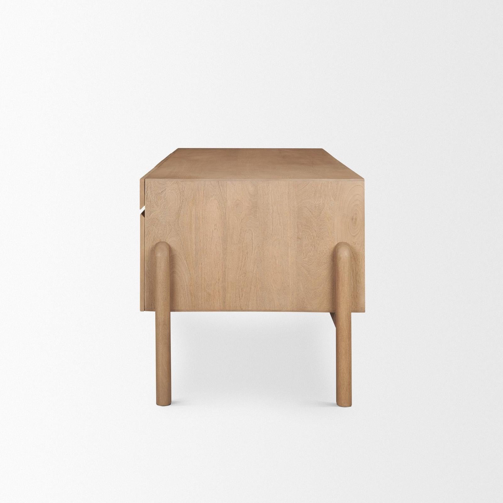 Mercana Trellyn Solid Wood Carved Woven Desk