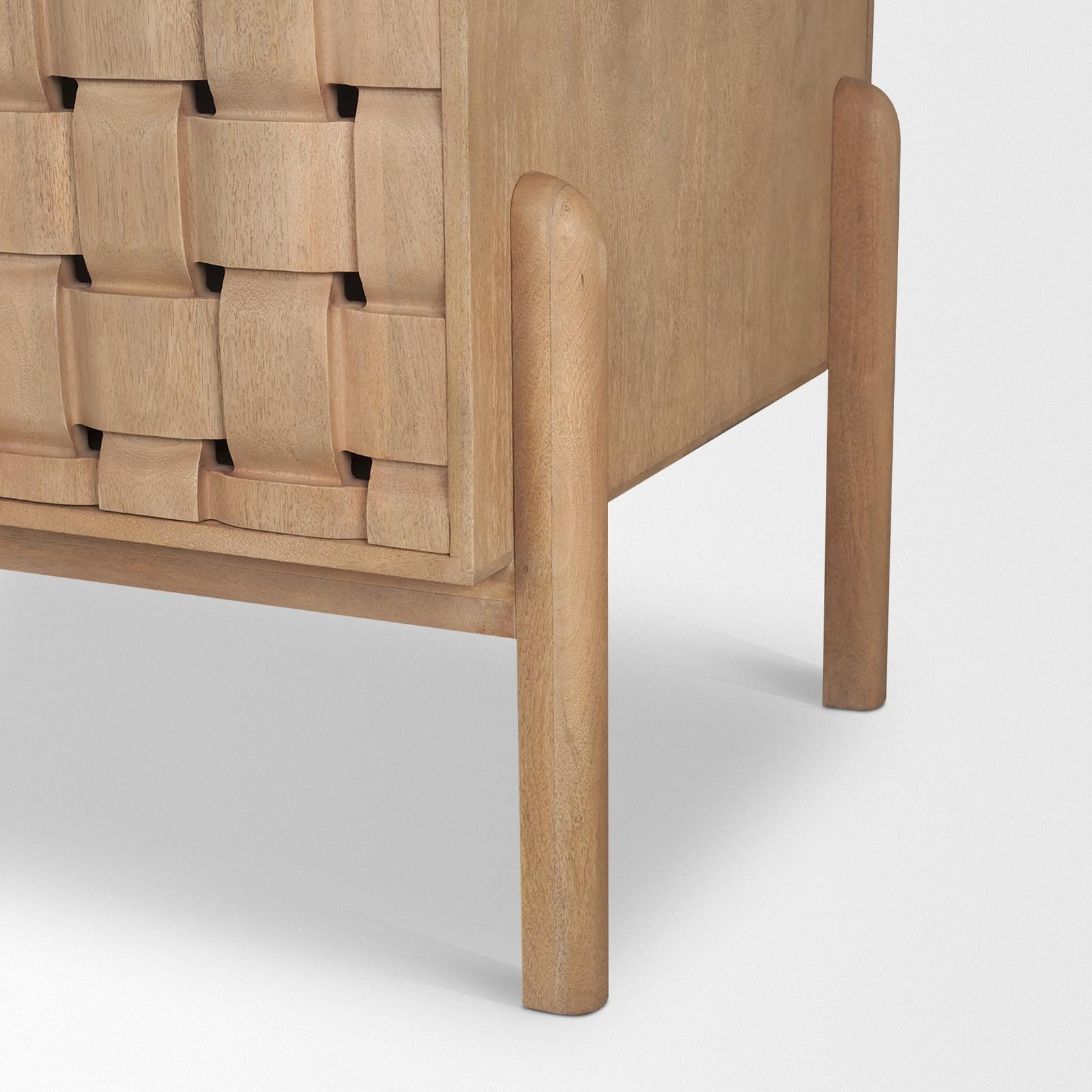 Mercana Trellyn Solid Wood Carved Woven Desk