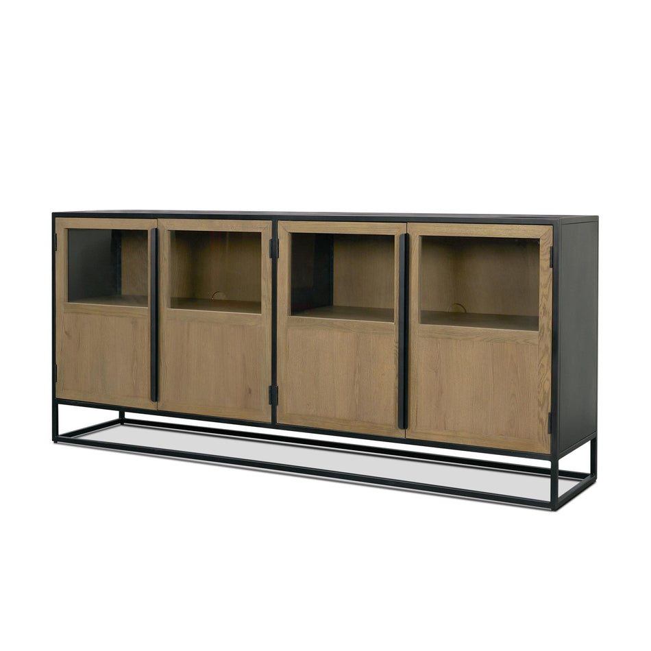 Mercana Sloan Wood W/Black Metal Frame Sideboard