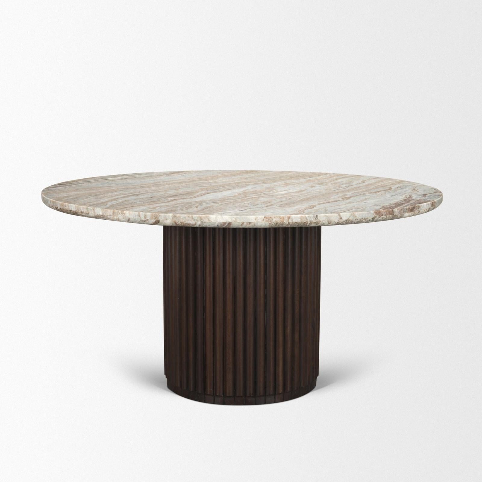 Mercana Marbrello Round 6-Seater Dining Table