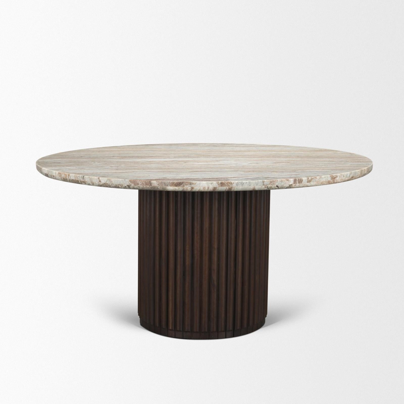 Mercana Marbrello Round 6-Seater Dining Table
