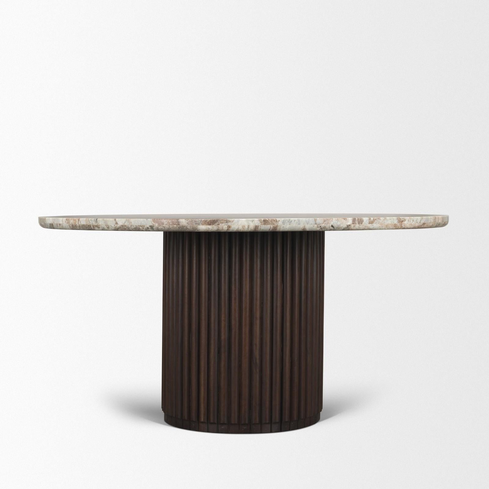 Mercana Marbrello Round 6-Seater Dining Table