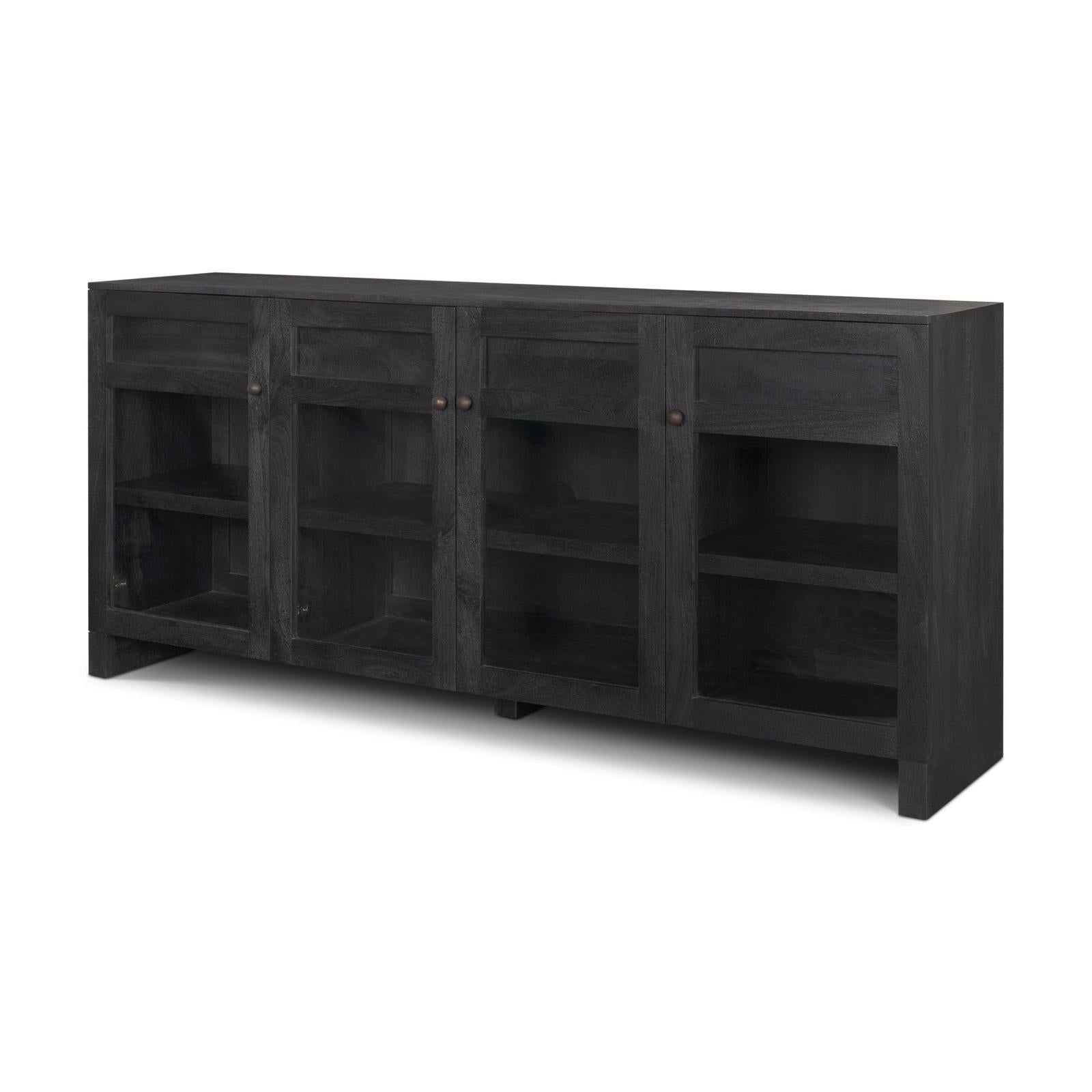 Mercana Suri Wood w/ Glass 4-Door Closed Sideboard