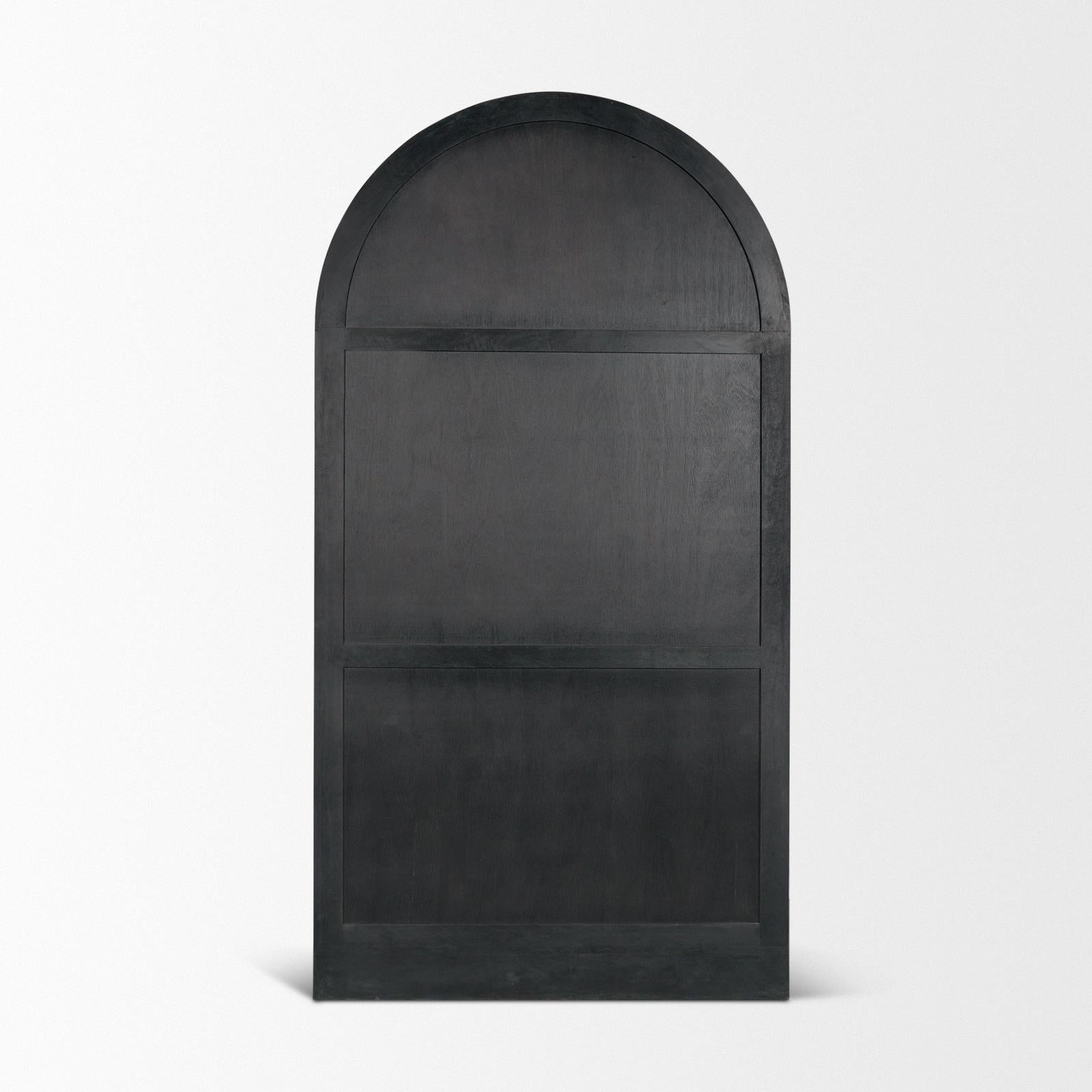 Mercana Suri Wood w/Glass Doors Arched Curio Cabinet