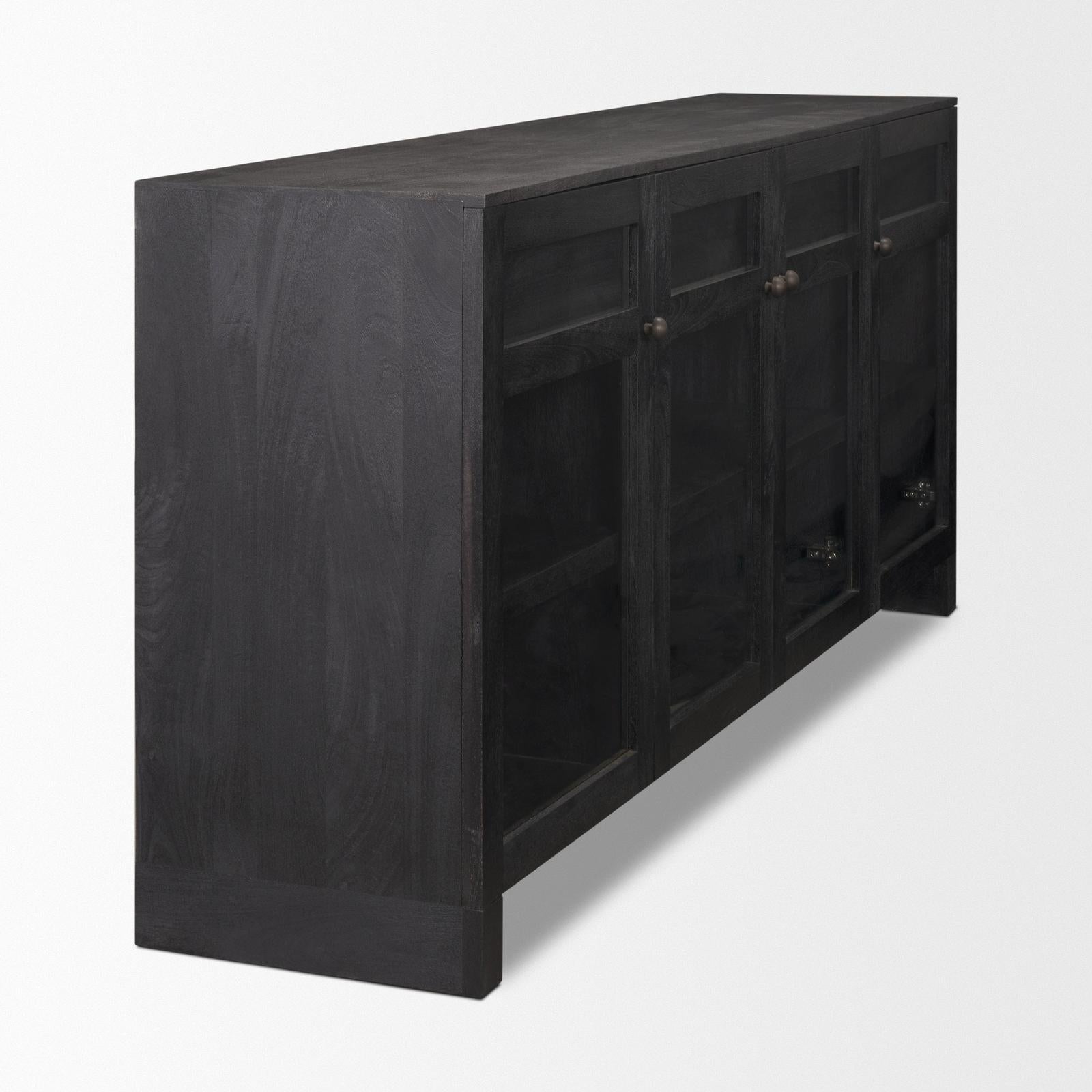 Mercana Suri Wood w/ Glass 4-Door Closed Sideboard