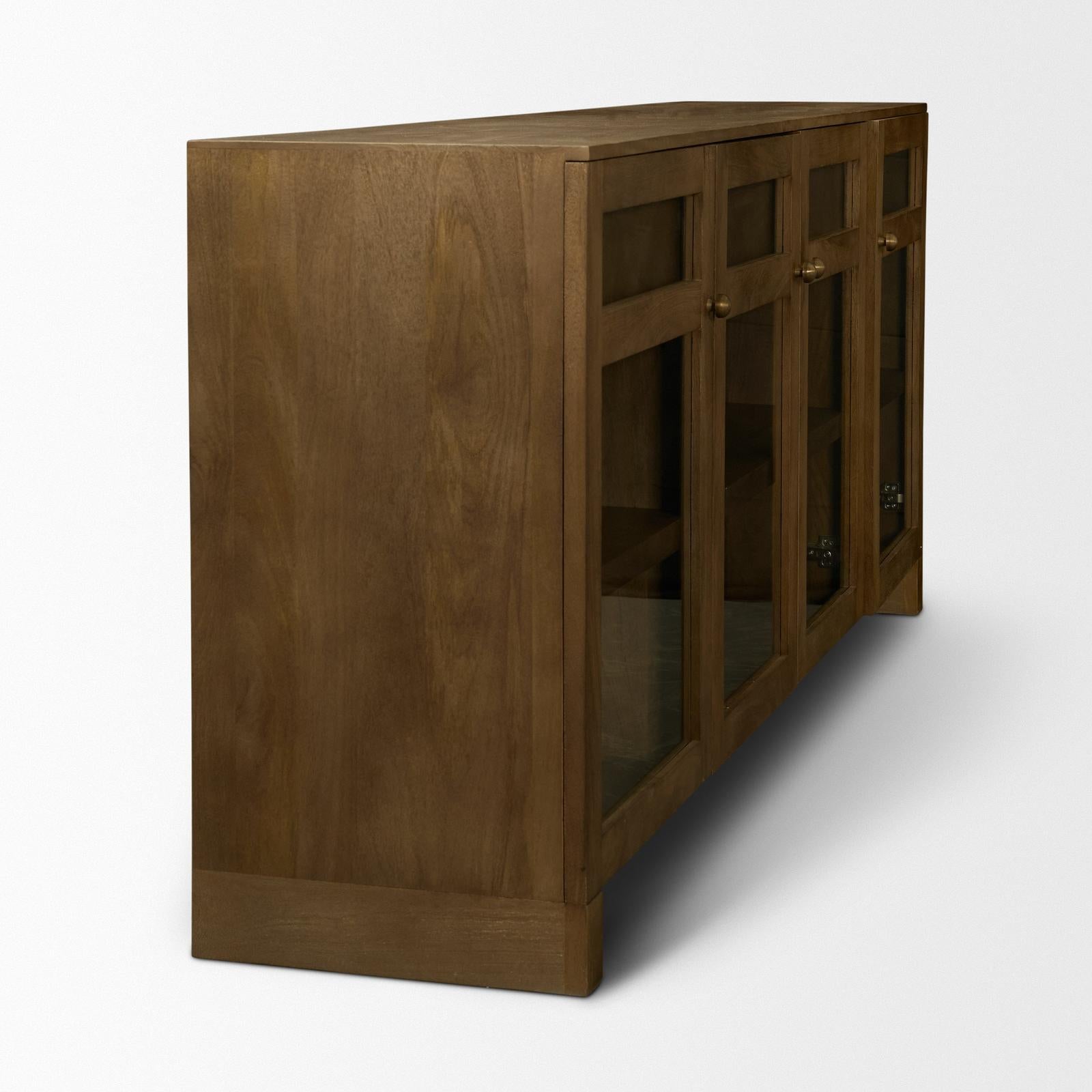 Mercana Suri Wood w/ Glass 4-Door Closed Sideboard