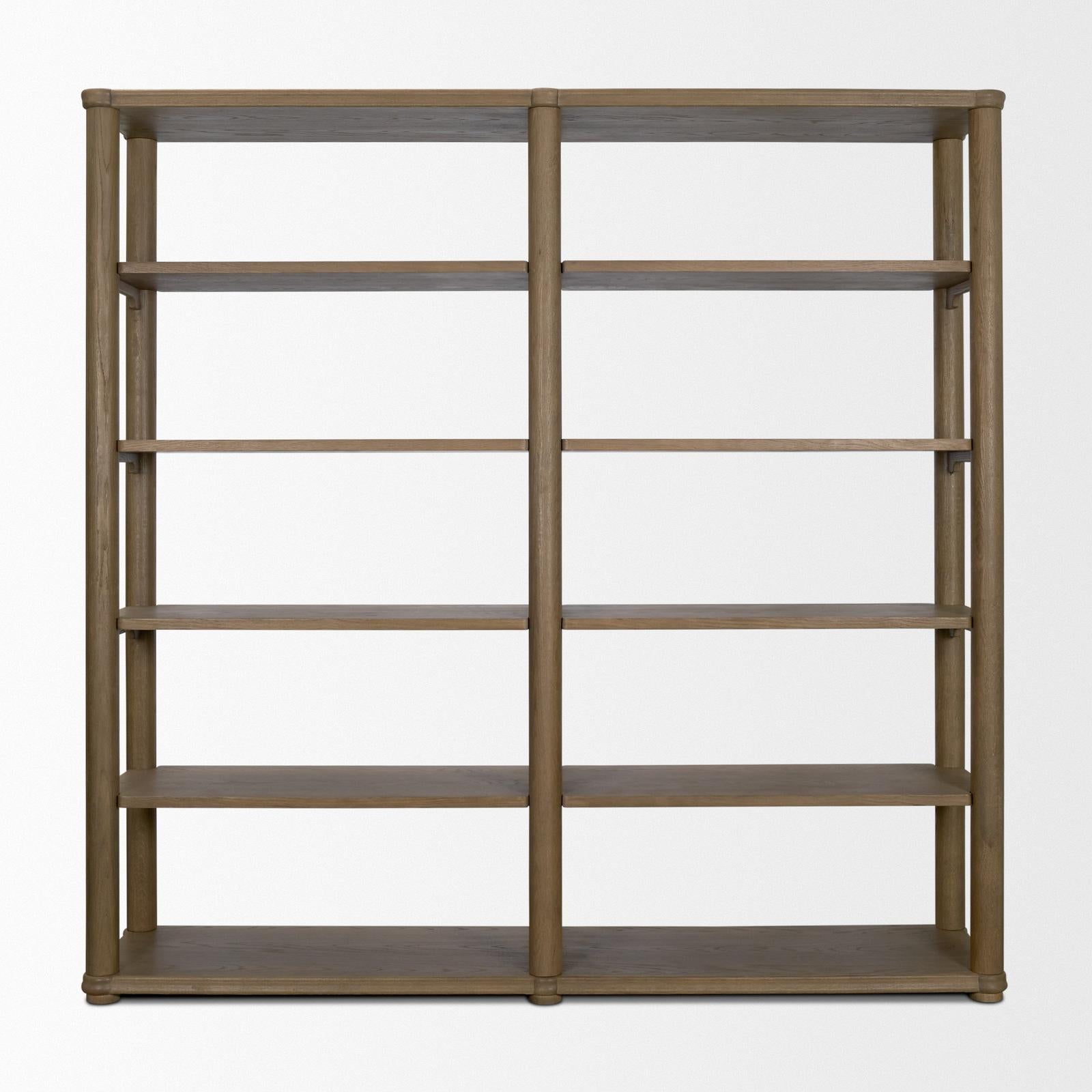 Mercana Alden Medium Brown Wood Open Shelving Unit