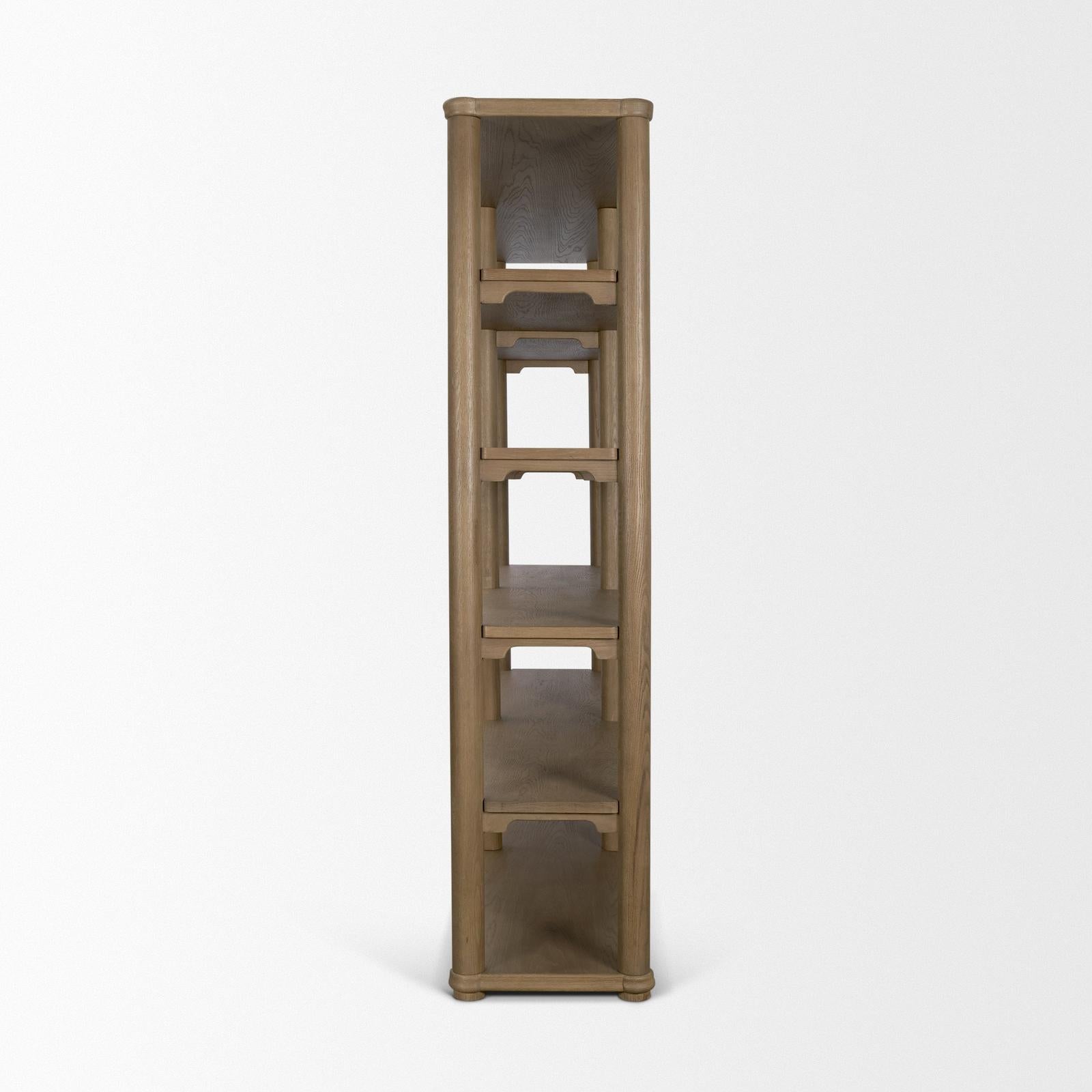 Mercana Alden Medium Brown Wood Open Shelving Unit