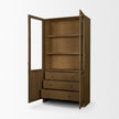 Mercana Henry Oak Wood w/ Glass Doors Curio Cabinet