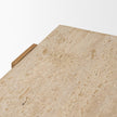 Mercana Milos Travertine Top Oak Wood Console Table