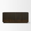 Mercana Cinder Distressed Dark Brown Wood Reeded 4-Door Closed Sideboard