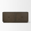 Mercana Cinder Distressed Dark Brown Wood Reeded 4-Door Closed Sideboard