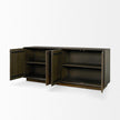 Mercana Cinder Distressed Dark Brown Wood Reeded 4-Door Closed Sideboard