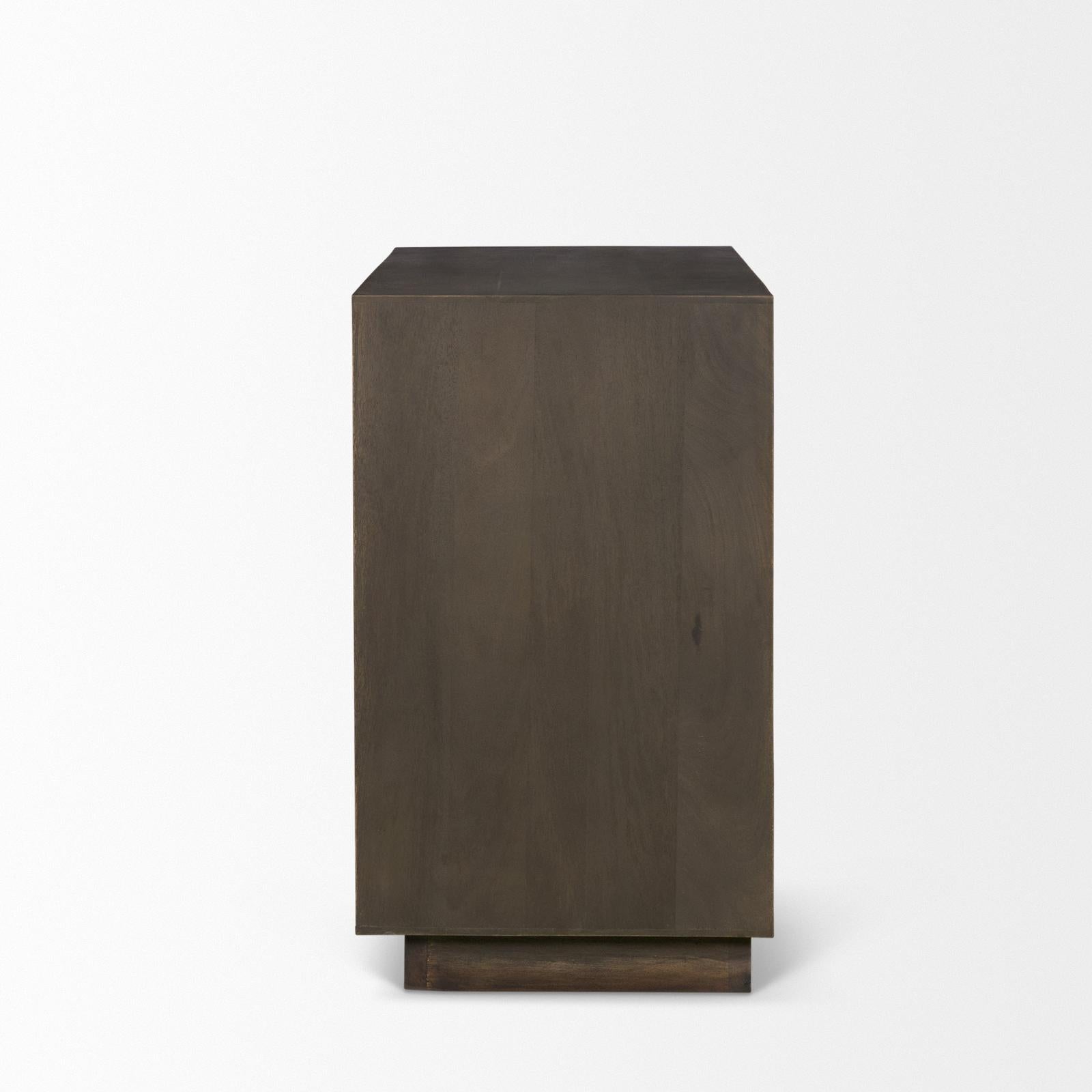 Mercana Cinder Distressed Reeded 2-Door Closed Accent Cabinet