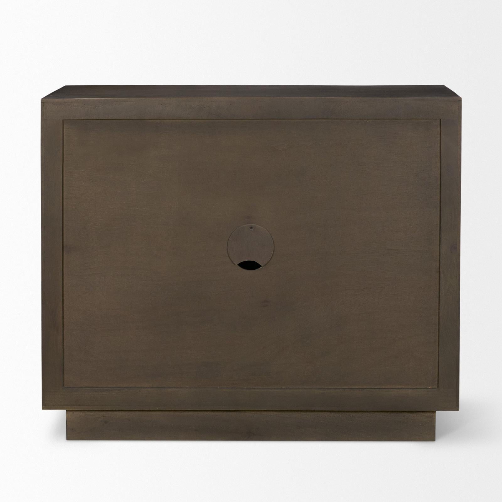 Mercana Cinder Distressed Reeded 2-Door Closed Accent Cabinet
