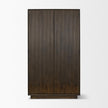 Mercana Cinder Distressed Wood Reeded 2-Door Closed Tall Cabinet