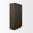 Mercana Cinder Distressed Wood Reeded 2-Door Closed Tall Cabinet