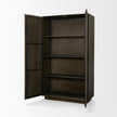 Mercana Cinder Distressed Wood Reeded 2-Door Closed Tall Cabinet